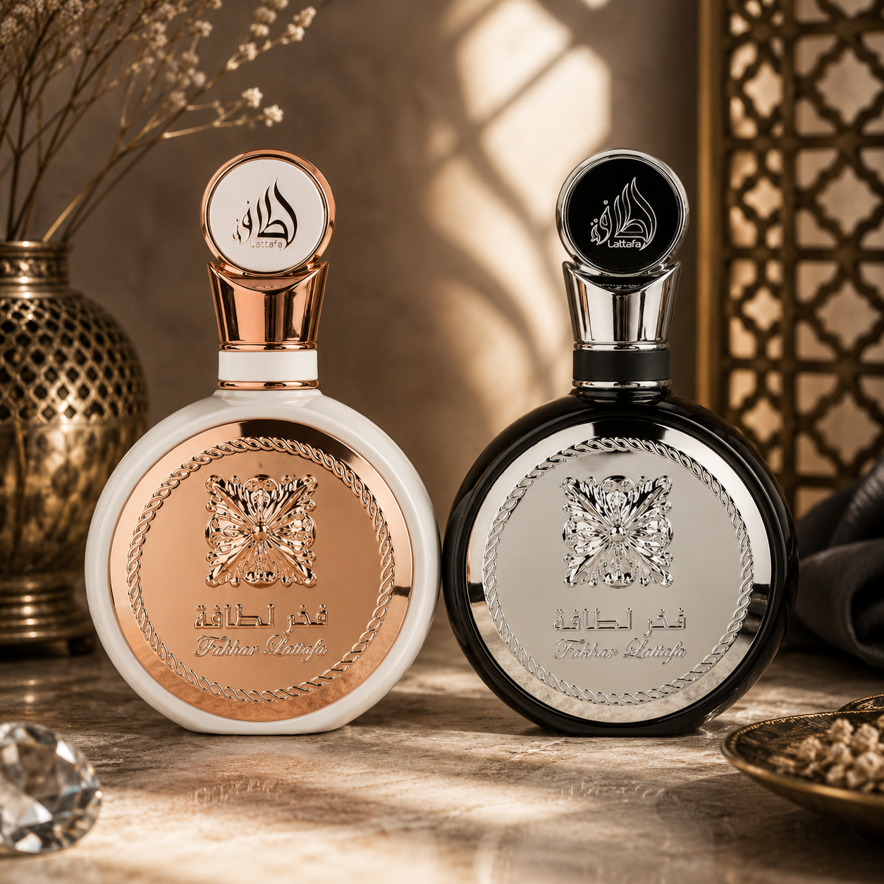 Fakhar Lattafa Gold & Silver 100ml Eau De Parfum Couple Set by Lattafa Shop name