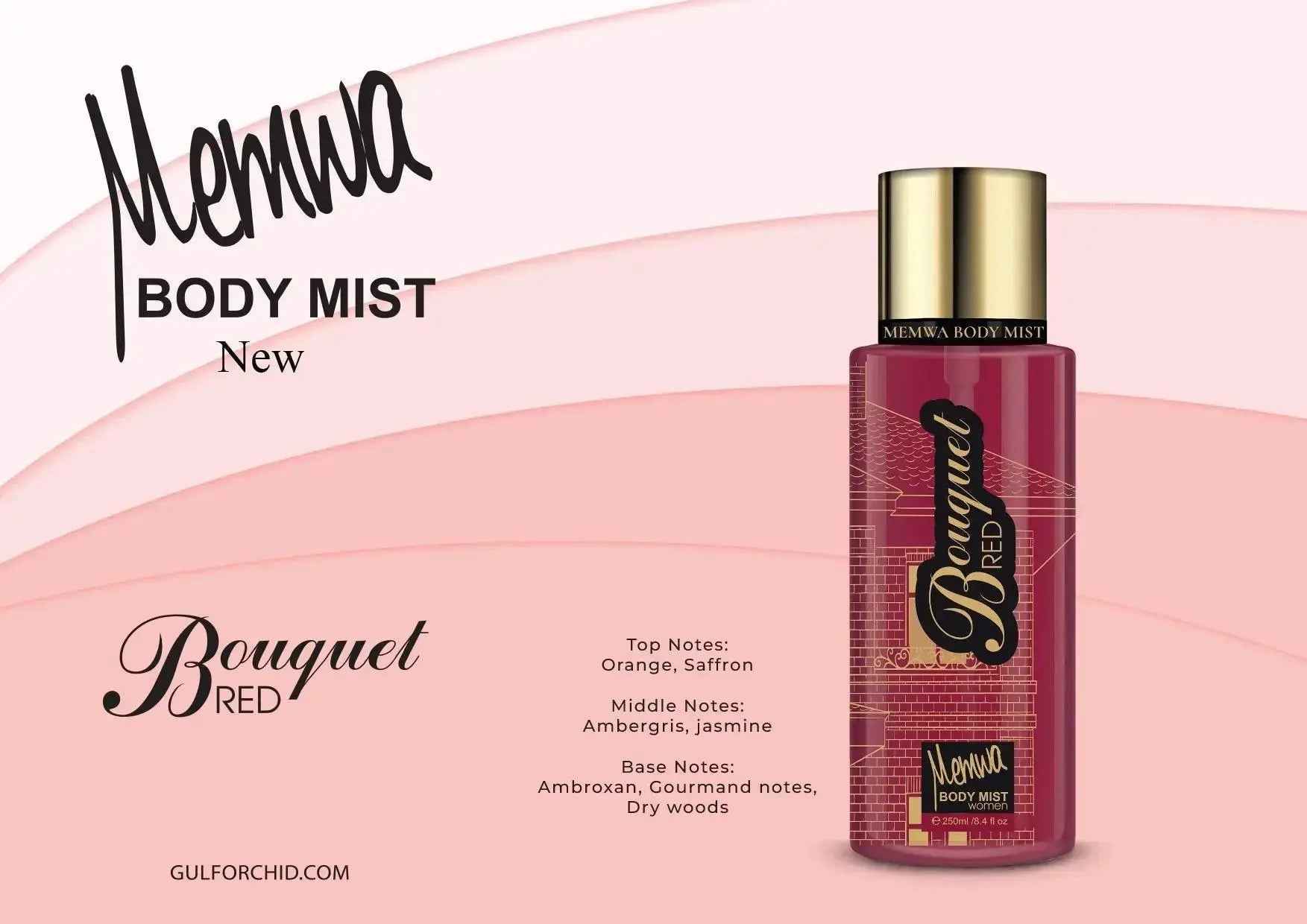 Bouquet Red 250ml Body Mist by Gulf Orchid