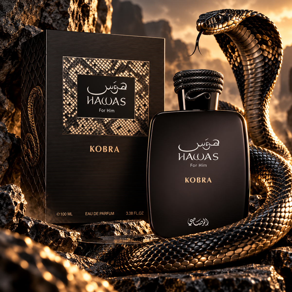 Hawas Kobra Eau De Parfum 100ml For Men by Rasasi Shop name