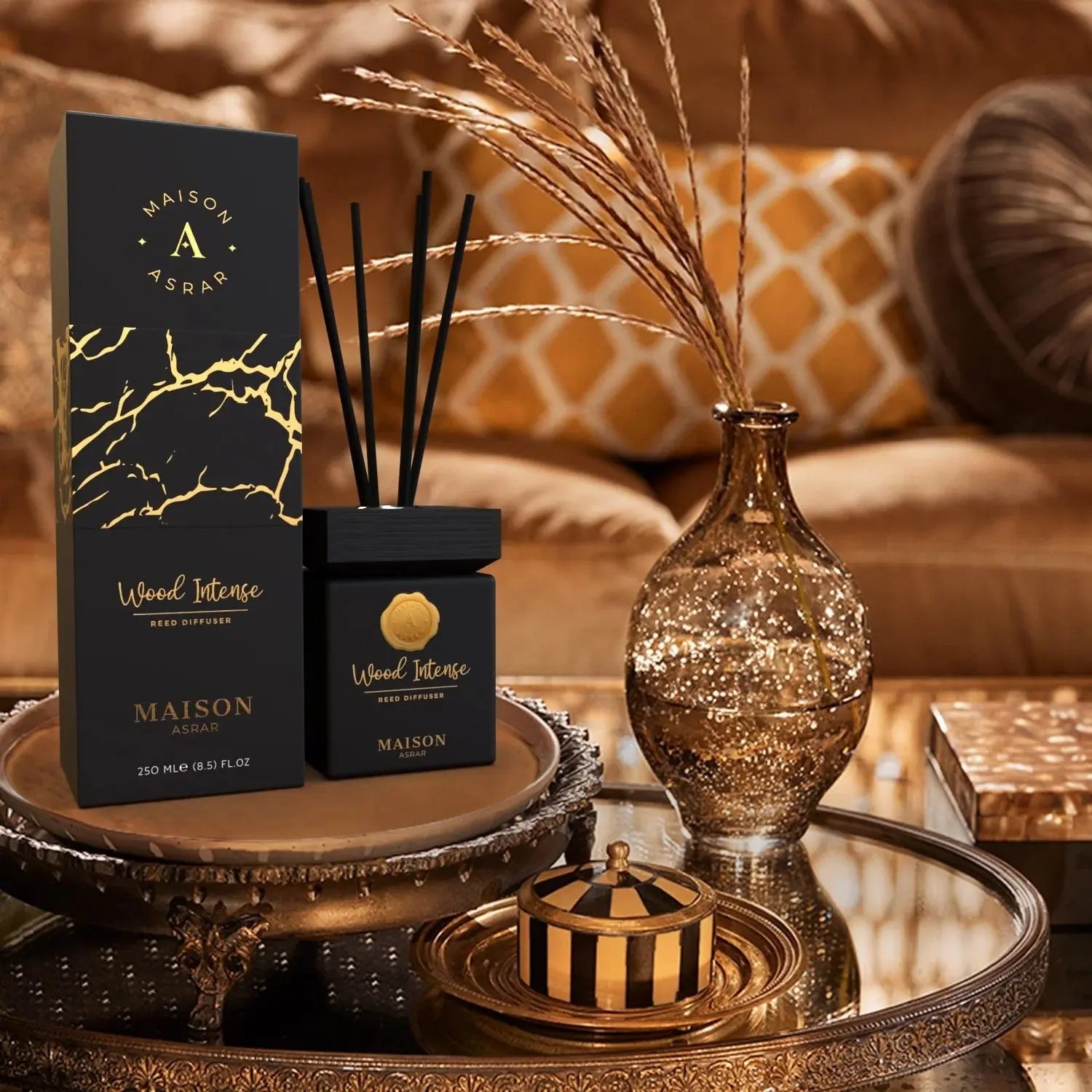 Maison Asrar Woody Intense 250ML Reed Diffuser.| Perfume Heaven