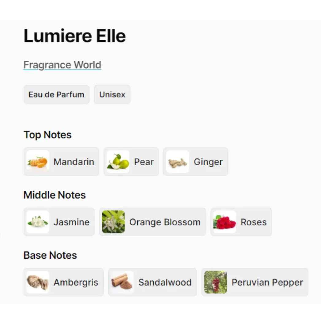 Lumiére Elle Eau de Parfum 80ml French Avenue by Fragrance World