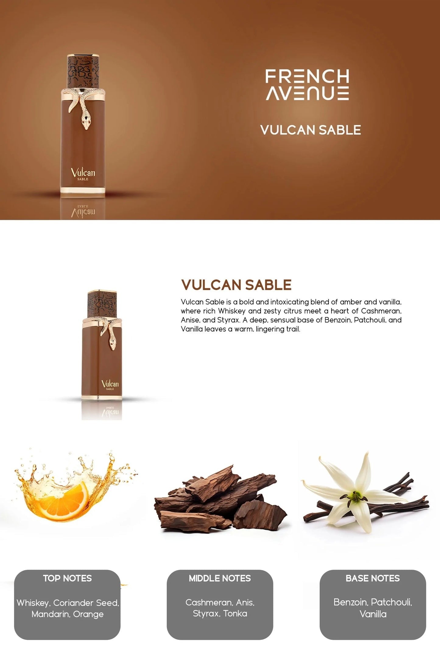 Vulcan Sable Perfume 100ml by French Avenue Shop name