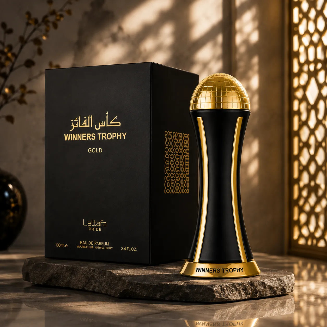 Winners Trophy Gold Eau De Parfum 100ml Lattafa Pride box and bottle
