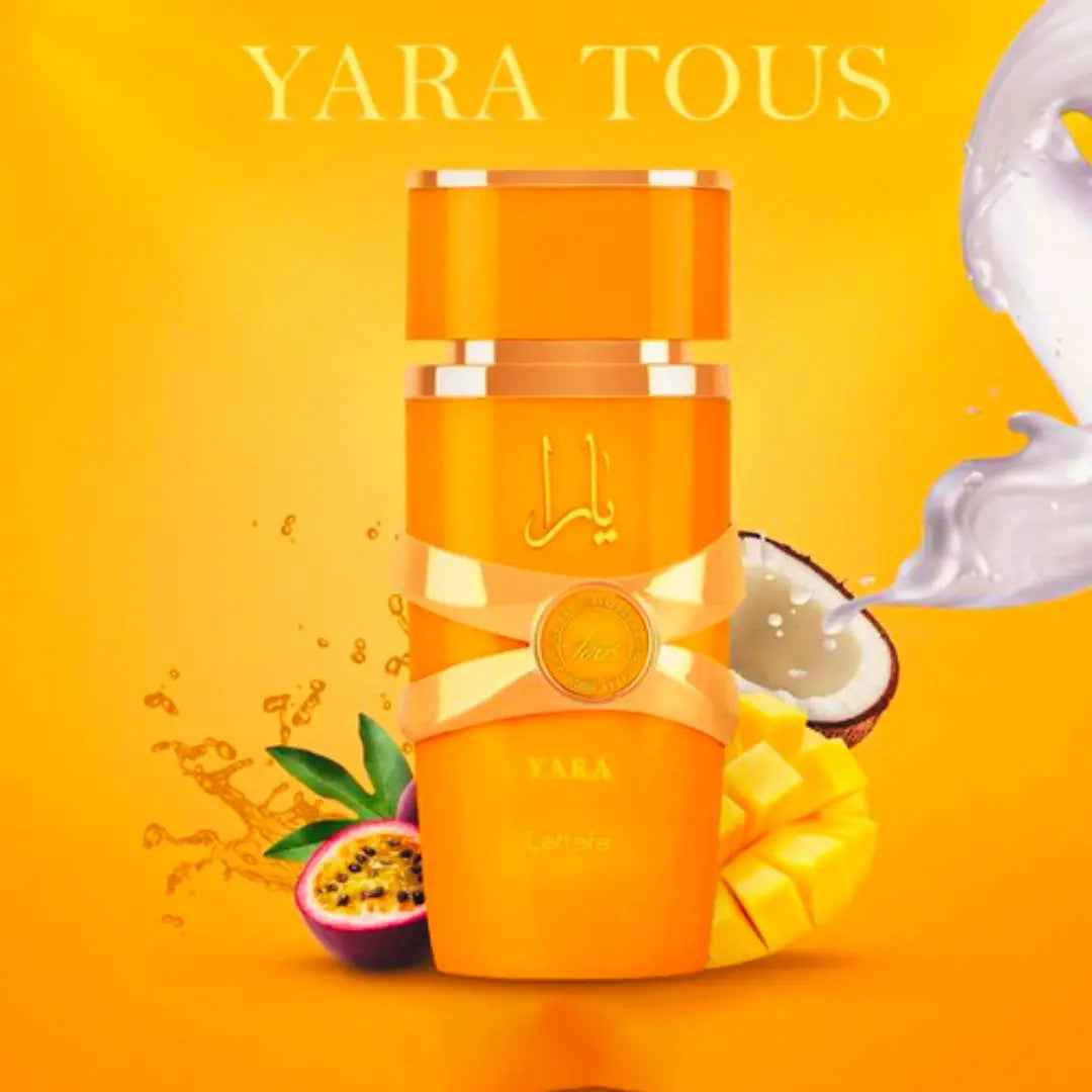Yara Tous Eau De Parfum 100ml Lattafa with orange colour Bottle