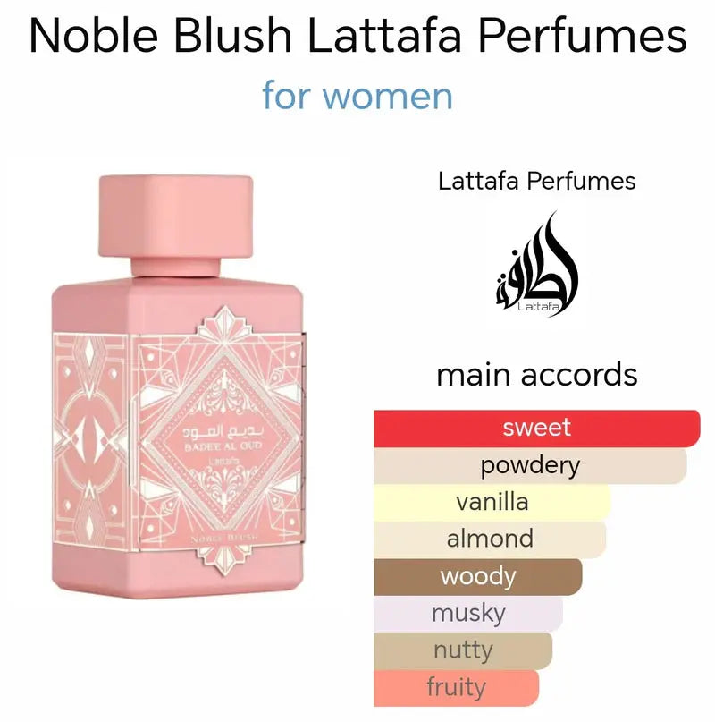 Badee Al Oud Noble Blush 100ML Eau De Parfum Lattafa.|Perfume Heaven