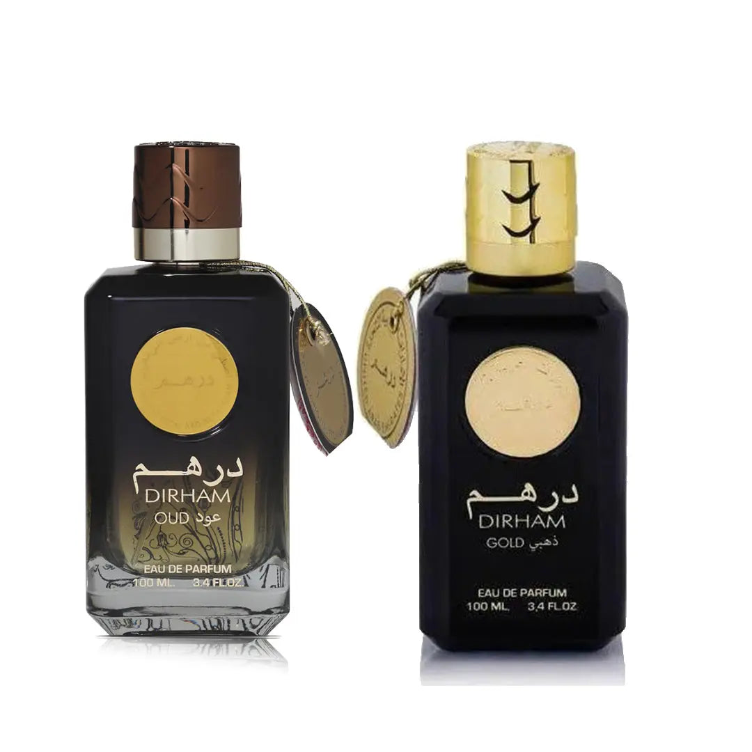 Dirham Gold &amp; Dirham Oud 100ml Eau De Parfum Couple Set by Ard Al Zaafaran | Perfume Heaven