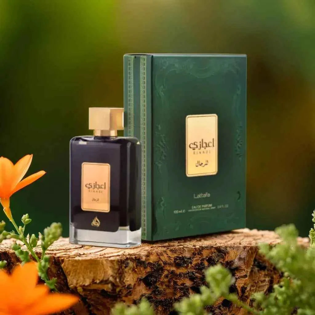 Ejaazi Eau De Parfum 100ml Lattafa with Black Colour Bottle and Green Colour Box
