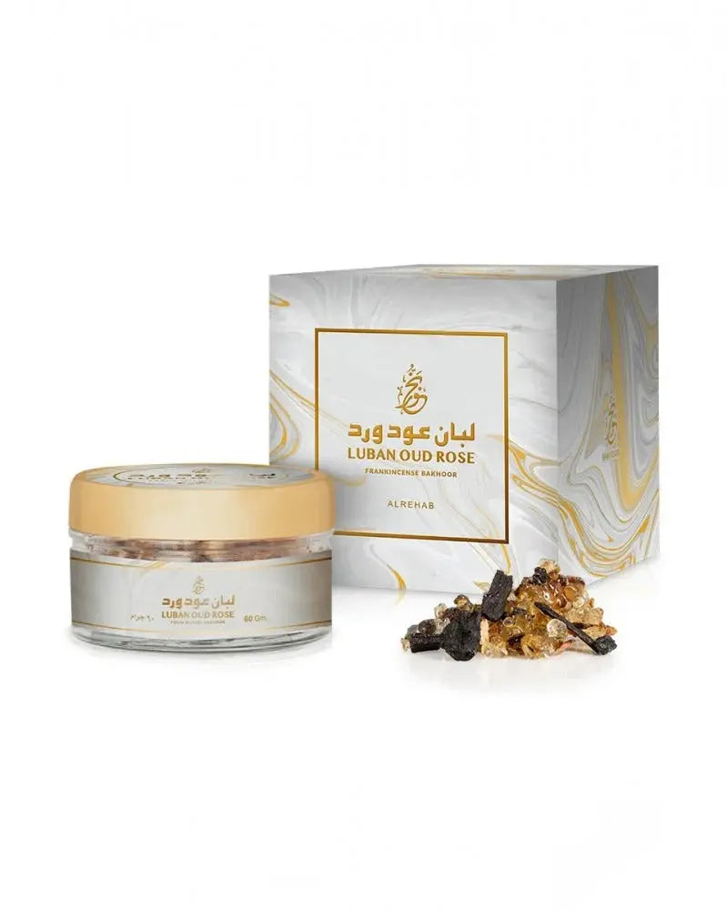 Luban Oud Rose Frankincense Bakhoor 60gm by Al Rehab.|Perfume Heaven