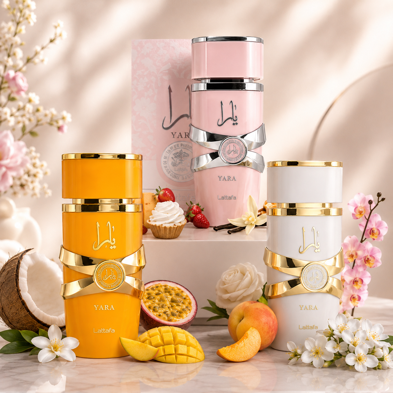 Yara Bundle Offer EDP 100ml by Lattafa, Set of 3 (Yara Pink, Tous & Moi)  Shop name