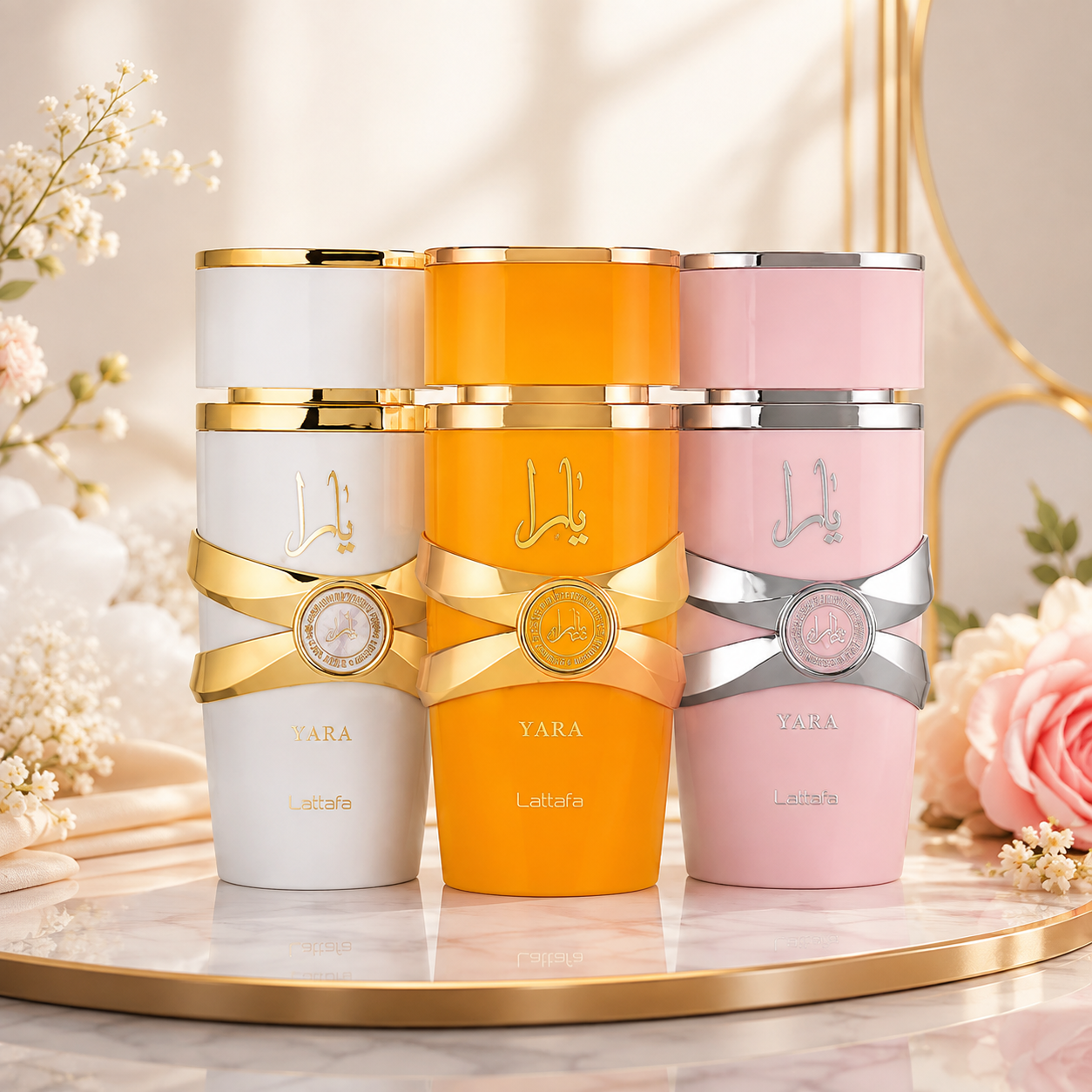 Yara Bundle Offer EDP 100ml by Lattafa, Set of 3 (Yara Pink, Tous & Moi)  Shop name