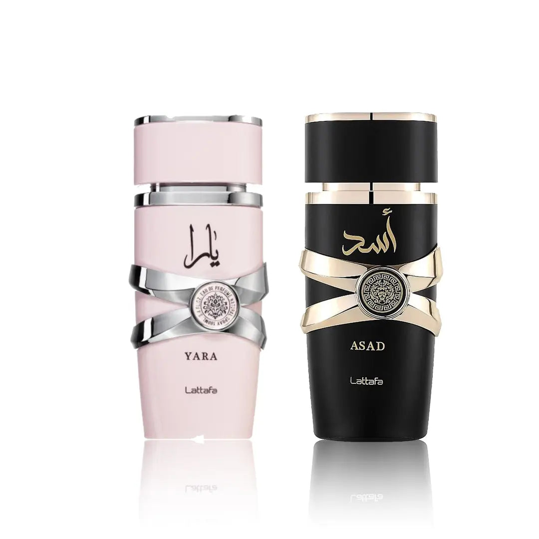 Yara and Asad 100ml Eau De Parfum Couple Set by Lattafa | Perfume Heaven