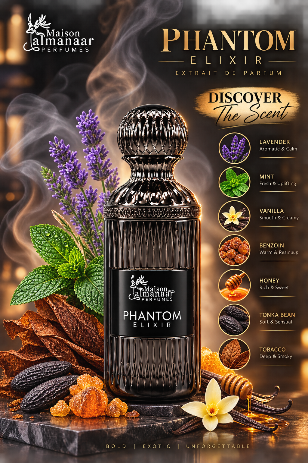 Phantom Elixir 100ml Extrait de Parfum by Maison Almanaar Perfumes  Shop name