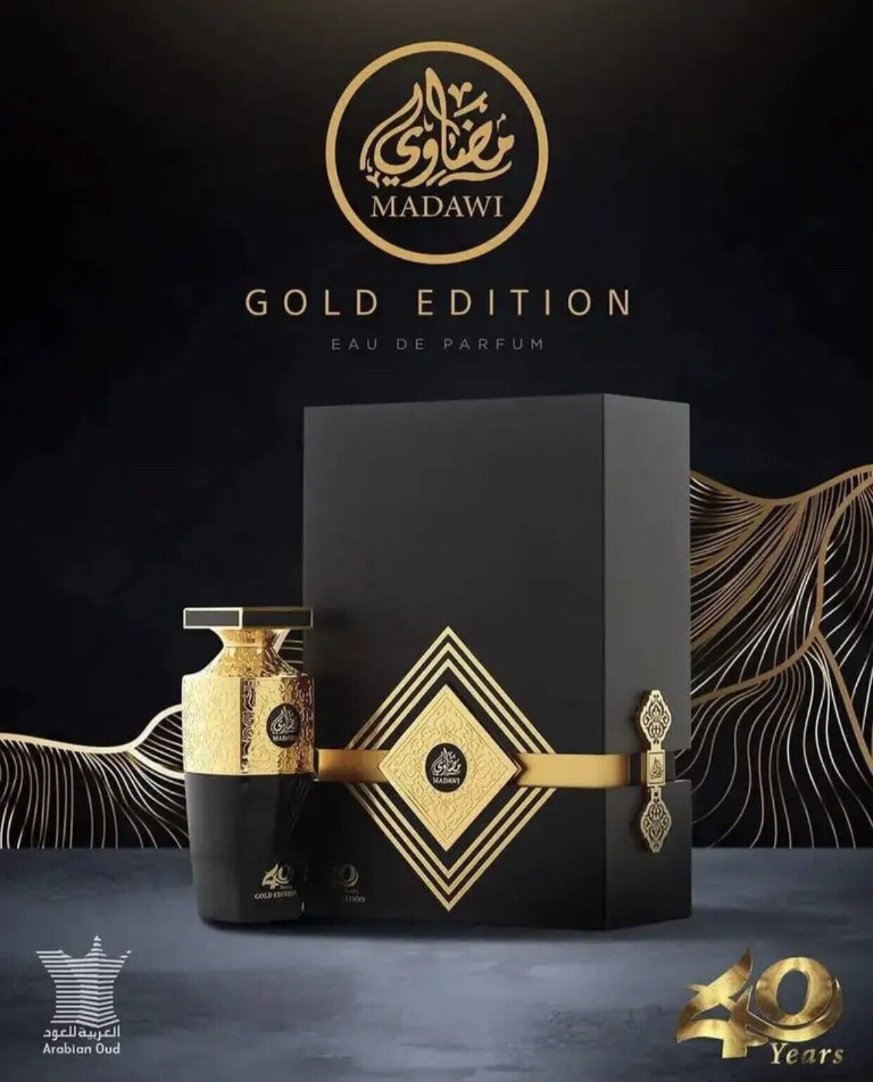 Madawi 40 Years Gold Edition Eau De Parfum 90ml Arabian Oud-Perfume Heaven